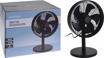 Ventilátor stolní 31 cm kovový černý